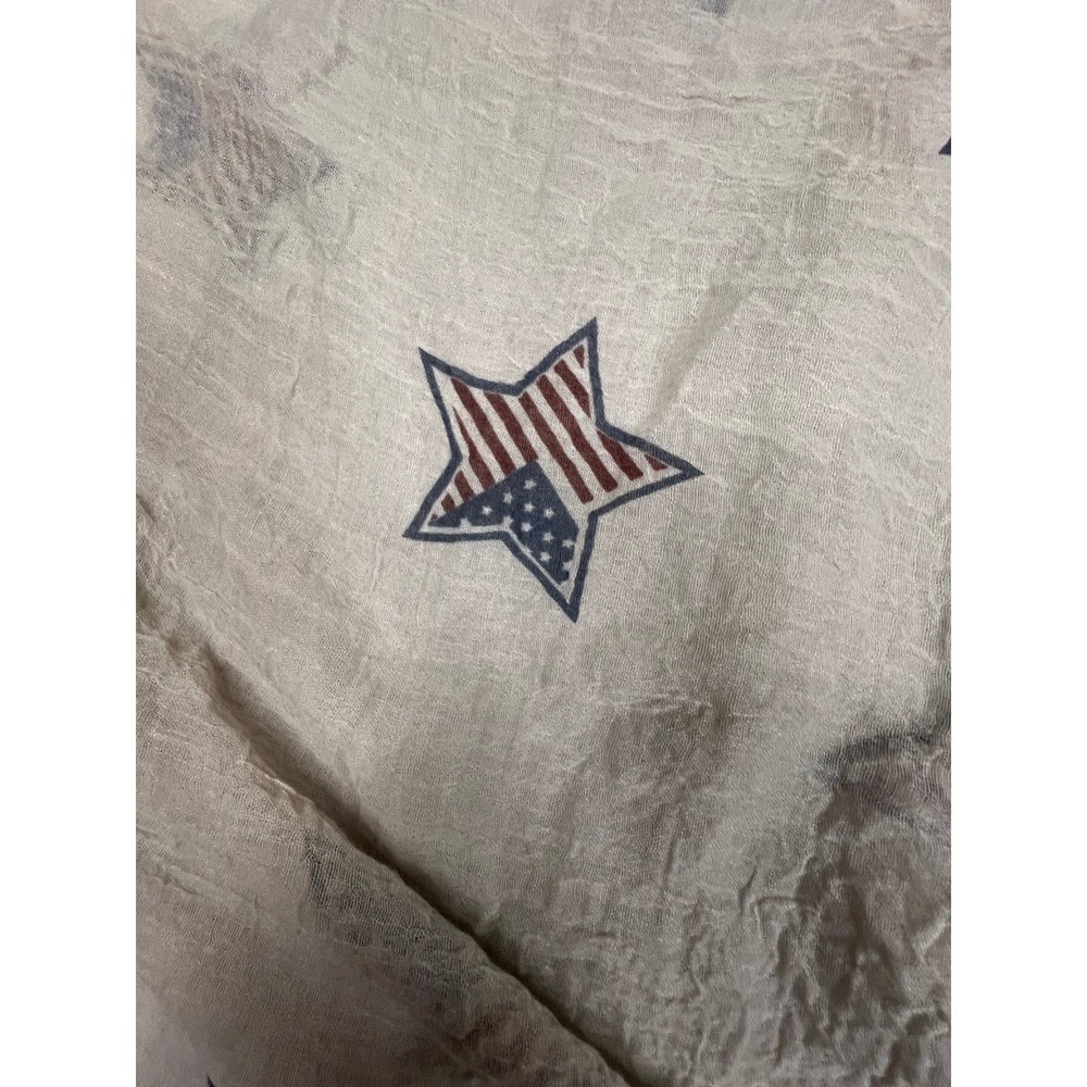 NWT Mudd Scarf American Flag Star Print Frayed Edges 29x49 - Picture 4 of 5